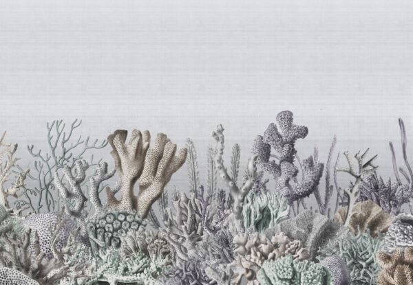 Papier peint Corale avec motif floral raffiné pour murs intérieurs
