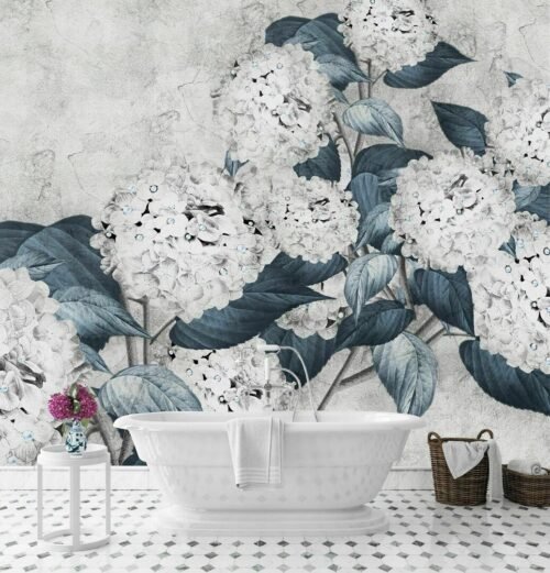 Papier peint Hortensia de la collection Maison Drapeé