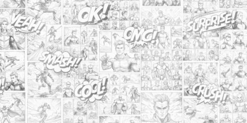 Papier peint Superheroes Maison Drapée 600x300 cm