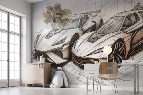 Papier peint Daytona de la collection Maison Drapée pour mur 500x300 cm