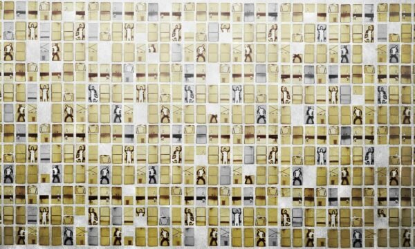 Papier peint Sousede 500 x 300 cm, motif géométrique monochrome