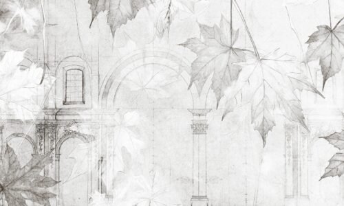 Papier peint Arcada sur un mur blanc dans un intérieur moderne