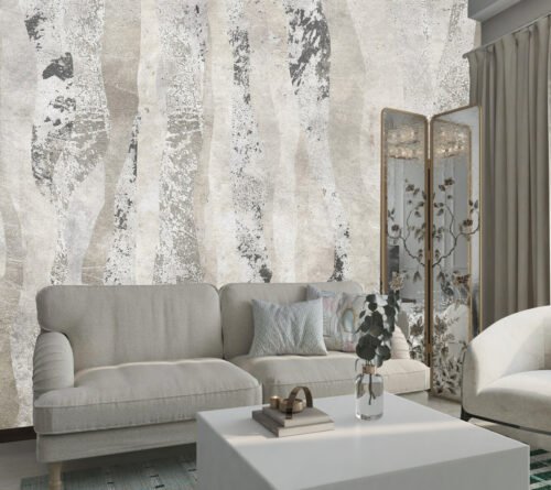 Papier peint Wavy avec motif ondulé en tons neutres