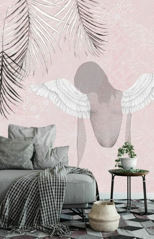 Papier peint Leila, collection Minimal Art, 450x300 cm, design féminin minimaliste