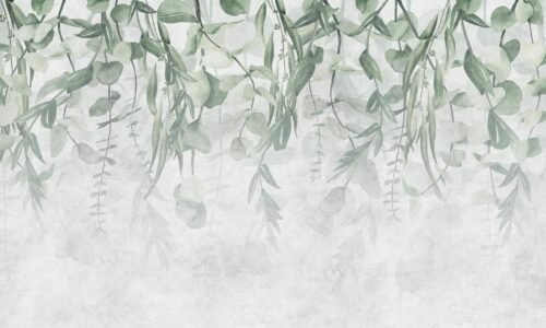 Papier peint Greenery avec motif de feuilles suspendues 500x300 cm