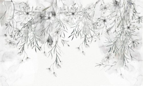 Papier peint Morning Light avec motif de fleurs aquarelle délicat