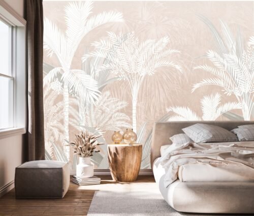 Papier peint Oasis avec motif végétal naturel et élégant