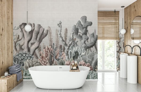 Papier peint Corale avec motif raffiné pour murs intérieurs