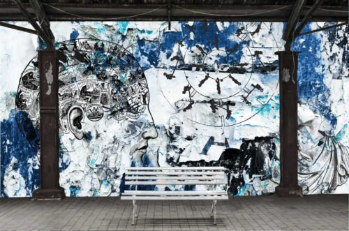 Papier peint WRAP motif affiches déchirées pour ado