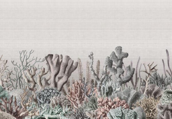Papier peint Corale avec motif raffiné pour murs intérieurs