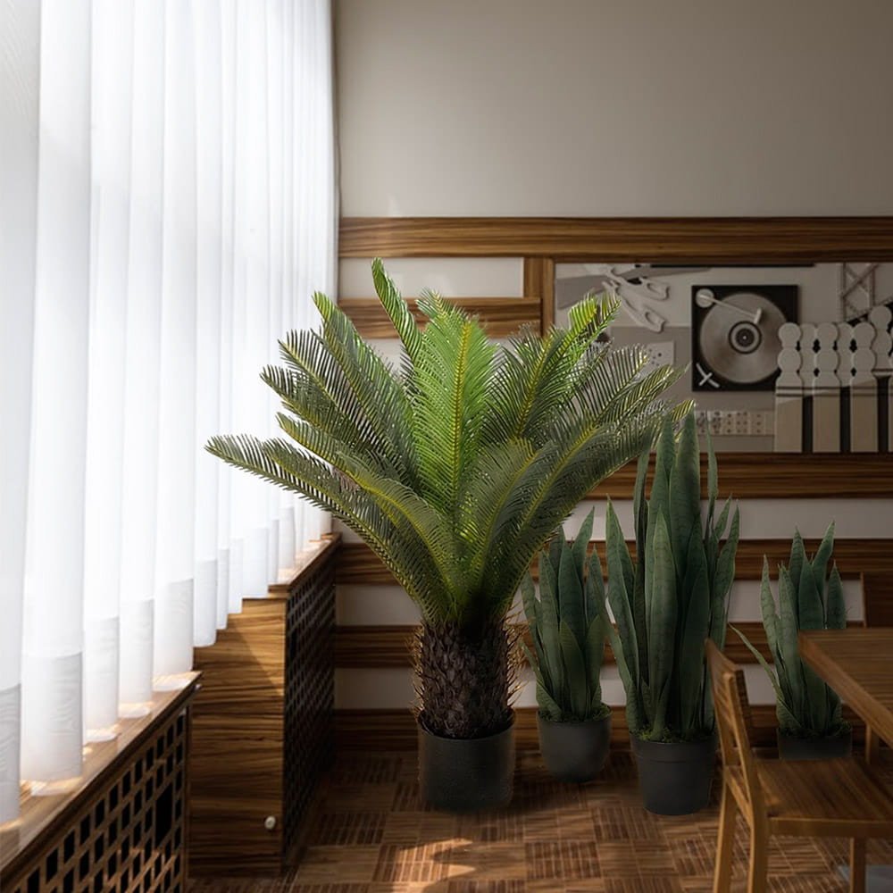 Plante artificielle Sansevieria Zelenica 65 cm — vue ambiance