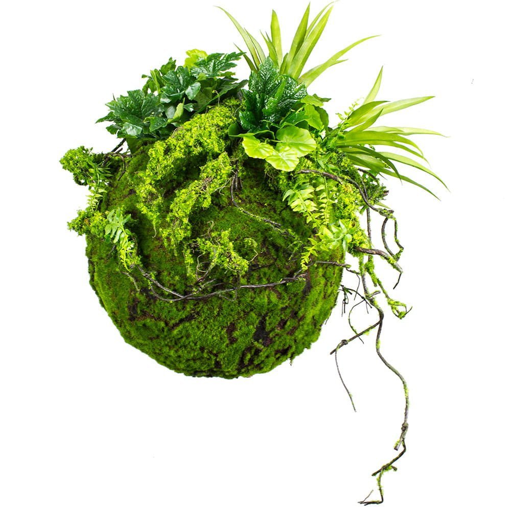 Boule de mousse kokedama décorative 35 cm