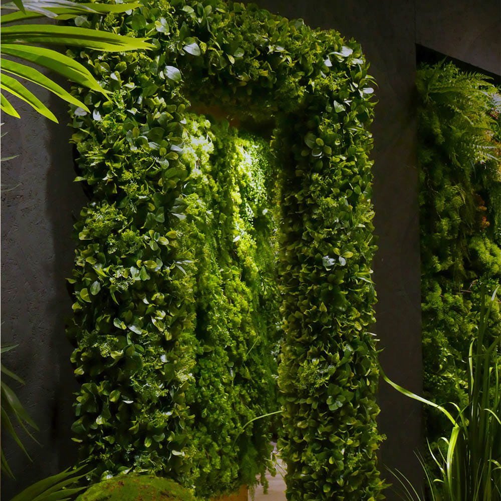 Grand miroir mural en cadre végétal 160x80 cm — vue ambiance
