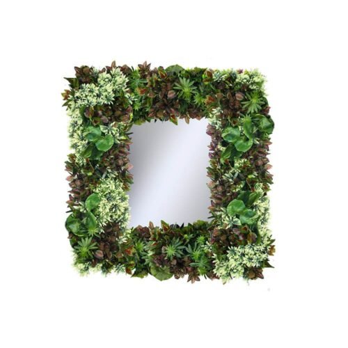 Miroir carré en cadre végétal 90x90 cm