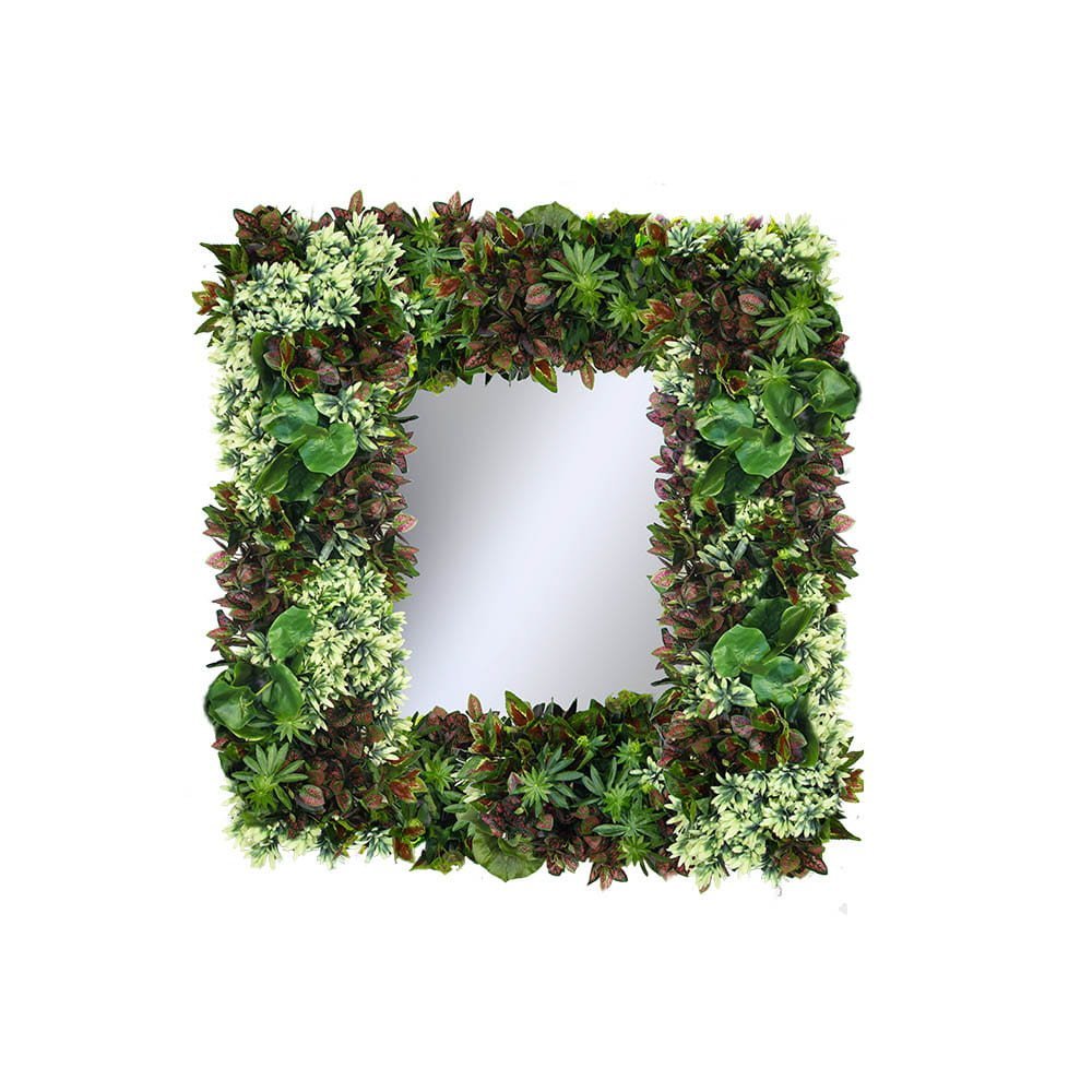 Miroir carré en cadre végétal 90x90 cm