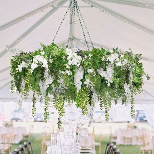 Couronne végétale Wisteria White S