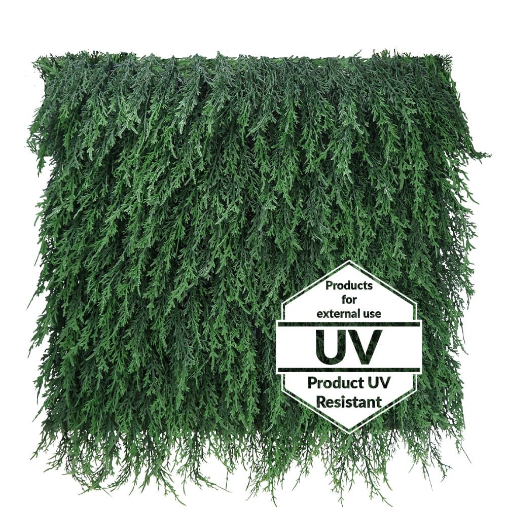 Tapis anti-UV en cyprès vert artificiel 50x50cm — vue ambiance