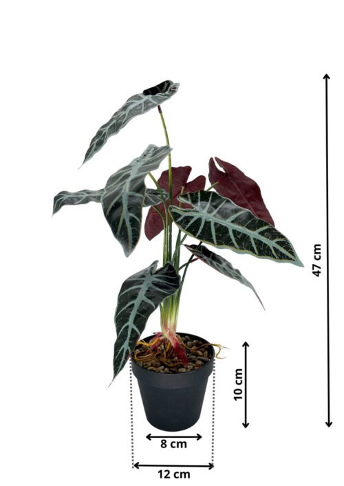 Plante artificielle Alocasia 47 cm · arbre artificiel décoratif · détail texture