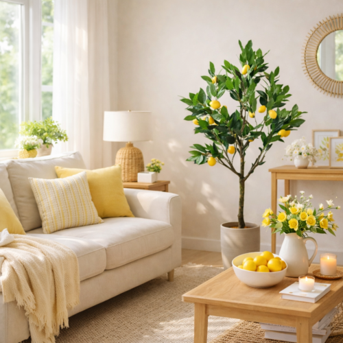 Citronnier artificiel 140 cm · plante artificielle réaliste · vue principale Citronnier artificiel 140 cm · plante artificielle réaliste · vue principale