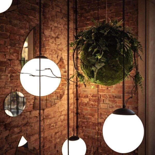 Boule de mousse suspendue Kokedama 35 cm