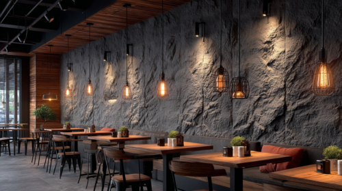 Panneau PU Cave Wall 240 x 80 cm 240×80 cm · revêtement mural 3D · détail texture