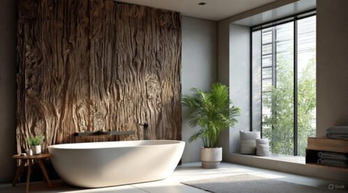 Panneau PU Golden Wood 300 x 75 cm 300×75 cm · revêtement mural 3D · détail texture