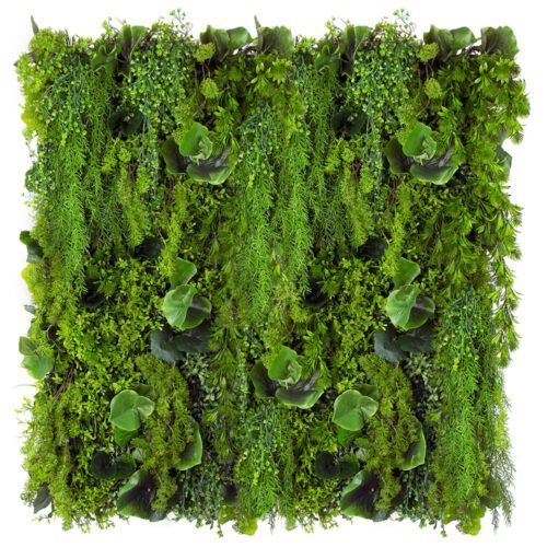Jardin vertical Nenuphar — panneau mur végétal artificiel 50x50 Jardin vertical de l'étang Nenuphar