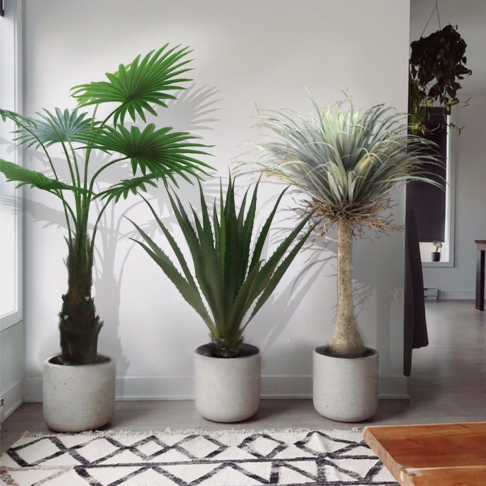 Palme artificielle Washingtonia Robusta 140 cm en pot — vue ambiance